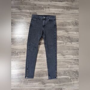 Topshop Jamie Skinny High Rise Jeans Dark Grey/Washed Black Size 30